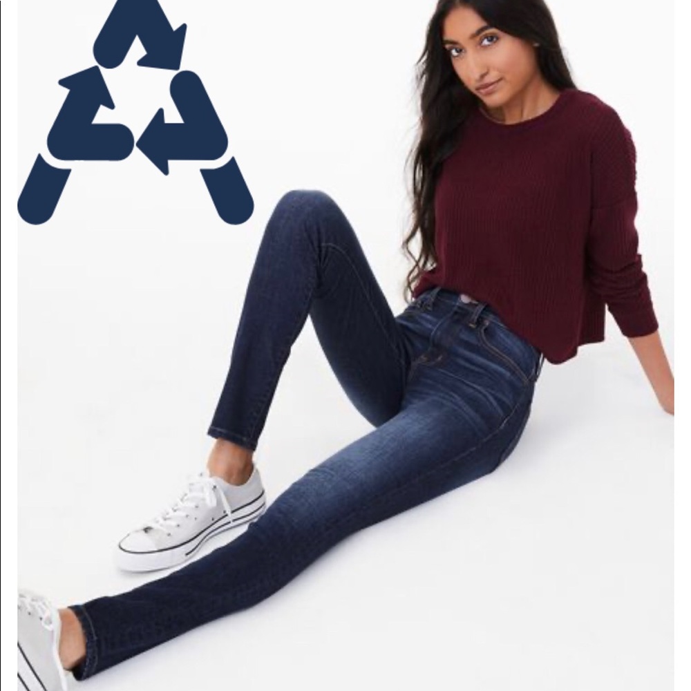 High waisted dark wash jeggings